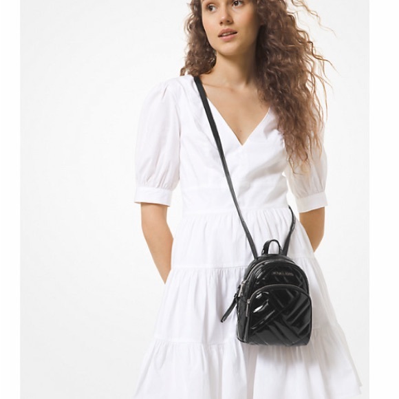 NWT Michael Kors ABBEY XS MINI Backpack Black Silver - Picture 6 of 13